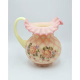 7" Pitcher - Roses on Burmese - Fenton Art Glass