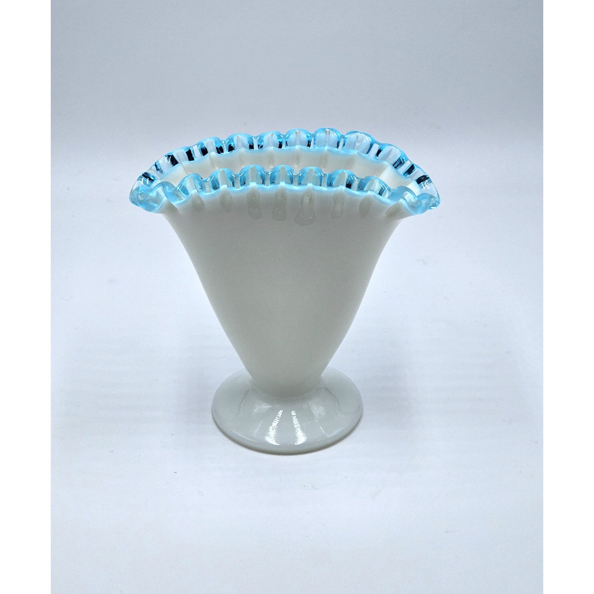 Aqua Crest 6 Double Crest Vase-Fenton Art Glass