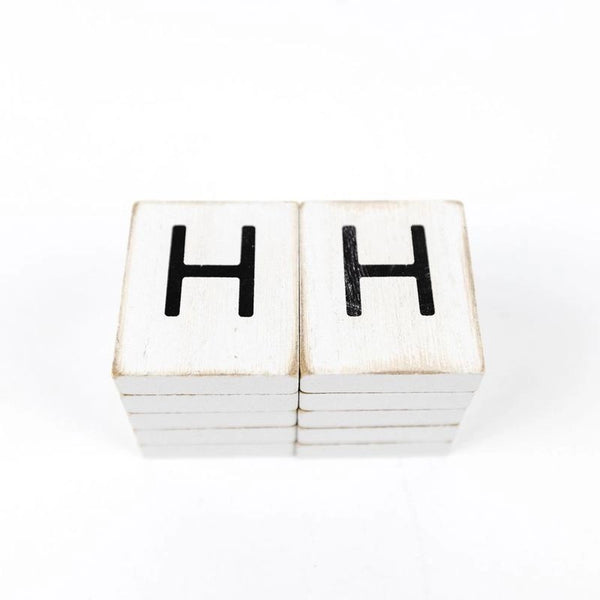 White Letter H Tile