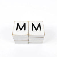 White Letter M Tile