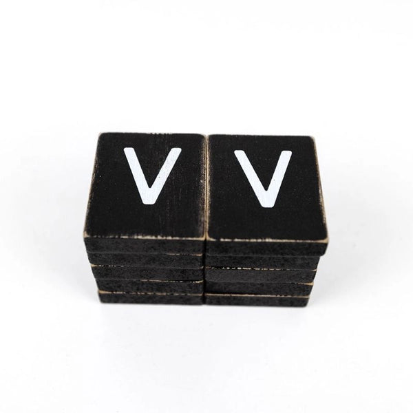 Black Letter V Tile