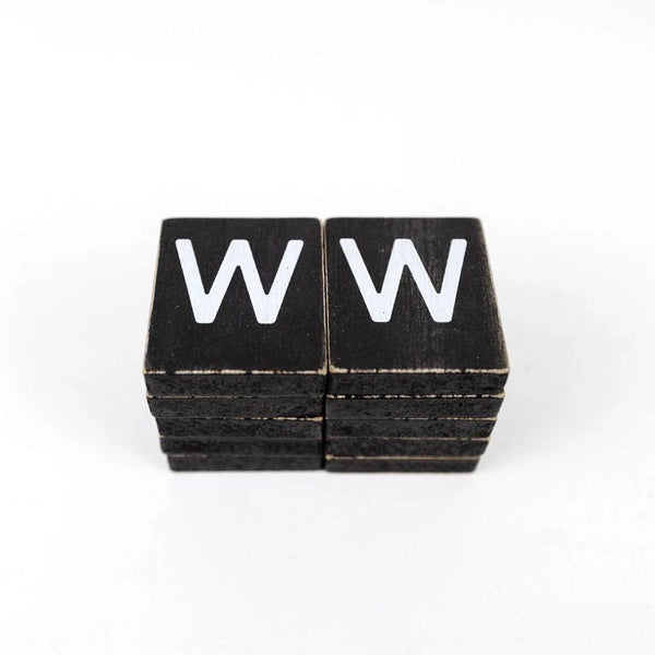 Black Letter W Tile