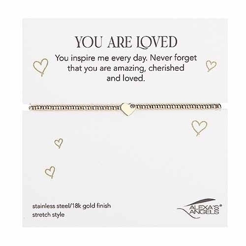 Gold Heart Stretch Bracelet-7"