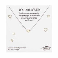Gold Heart Necklace-16-18"