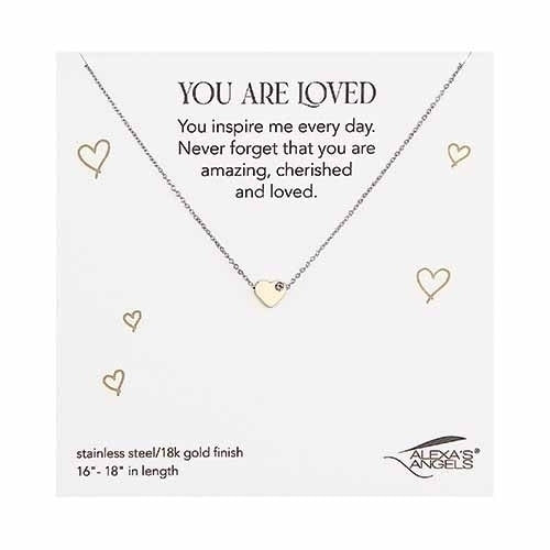 Gold Heart Necklace-16-18"