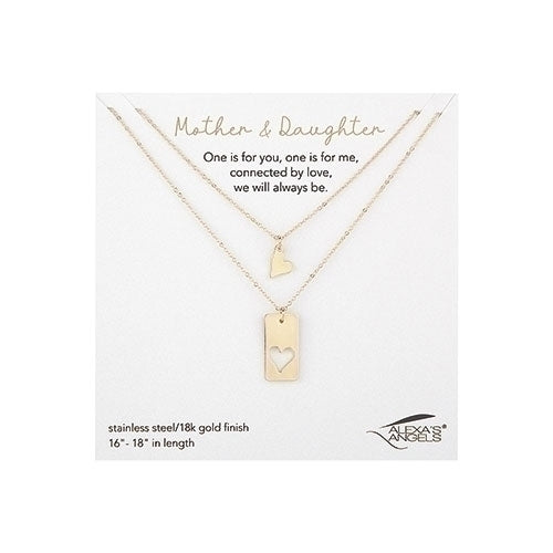 Gold Mom /Daughter Necklace Set 16-18"