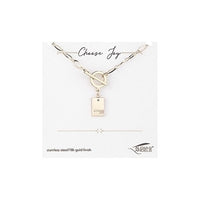 Gold Choose Joy Toggle Necklace-16.5"
