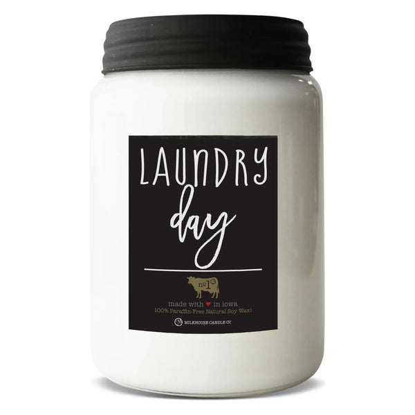 Milkhouse Candles 26 oz. Farmhouse Apothecary Jar-Laundry Day