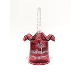 Hat Basket-Mary Gregory on Cranberry-Fenton Art Glass