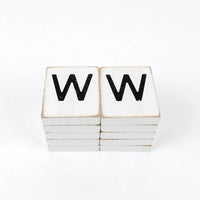 White Letter W Tile