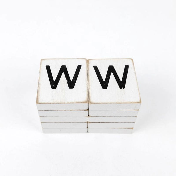 White Letter W Tile