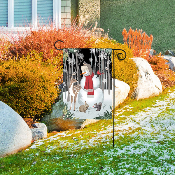 Nature Sings Snowman Garden Flag