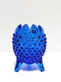 3-Legged Hobnail Vase-Colonial Blue-Fenton Art Glass