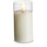 2" X 4" CLEAR GLASS IVORY PILLAR CANDLE