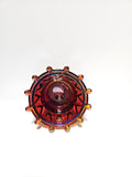 Crown Candle Bowl-Ruby Iridized-Fenton Art Glass
