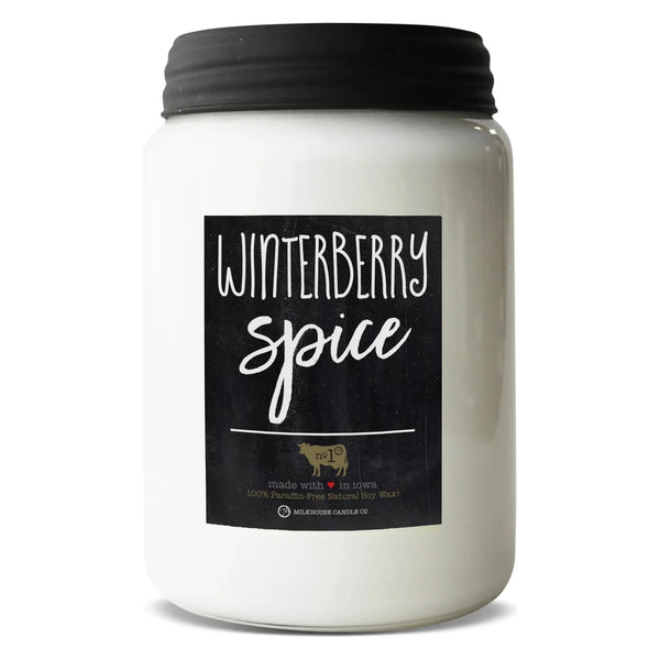 Milkhouse Candles 26 oz. Apothecary Jar-Winterberry Spice