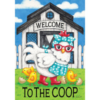 Chicken Coop Garden Flag