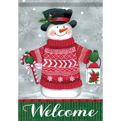 Festive Snowman Garden Flag