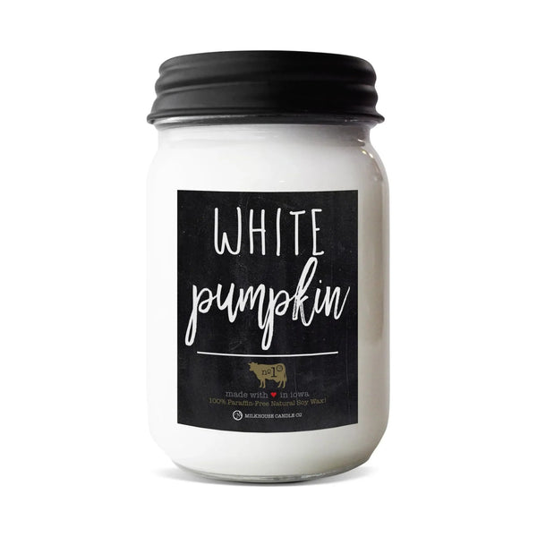 Milkhouse Candles 13 oz. Mason Jar-White Pumpkin