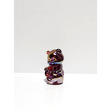Sitting Bear Cub-Red Carnival-Fenton Art Glass