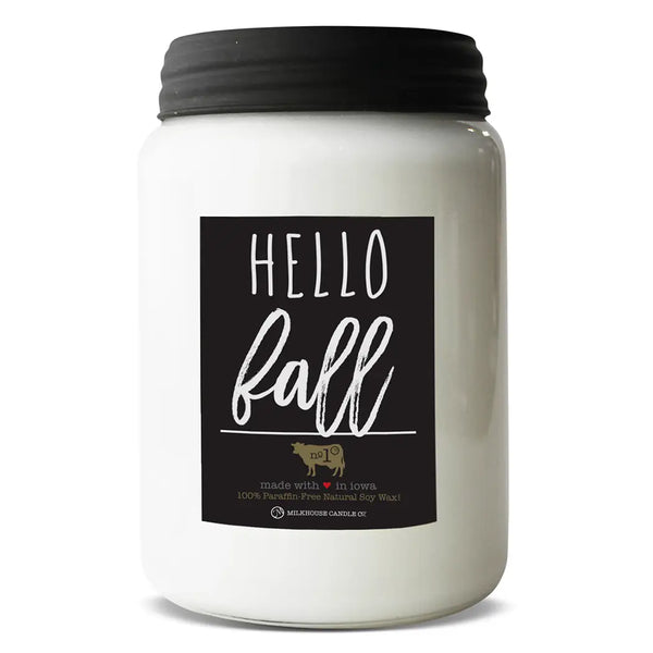 Milkhouse Candles 26 oz. Apothecary Jar Candle-Hello Fall
