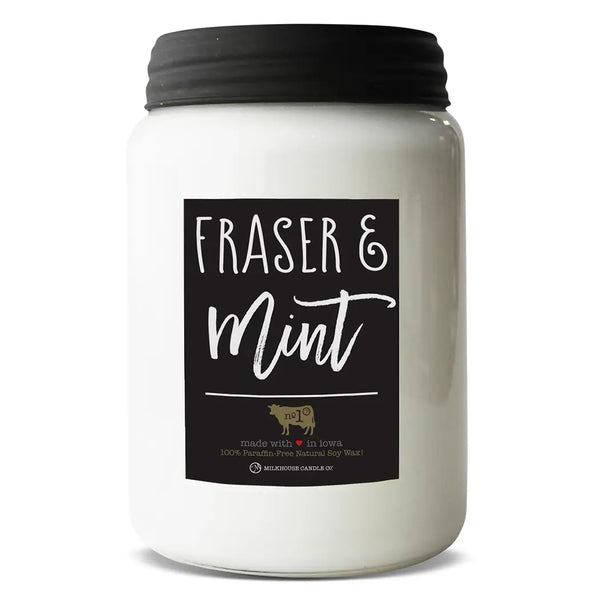 Milkhouse Candles 26 oz. Apothecary Jar Candle - Fraser & Mint