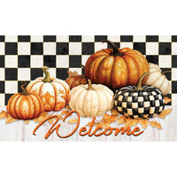 Checkered Pumpkin Mat