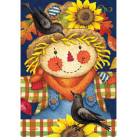 Scarecrow Plaid Garden Flag