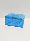 Quilted Trinket Box-Sky Blue-Fenton Art Glass