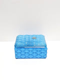 Quilted Trinket Box-Sky Blue-Fenton Art Glass