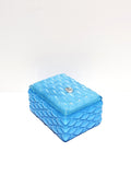 Quilted Trinket Box-Sky Blue-Fenton Art Glass