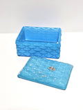 Quilted Trinket Box-Sky Blue-Fenton Art Glass