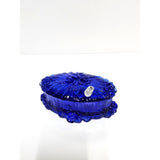 Oval RoseTrinket Box-Cobalt Blue-Fenton Art Glass