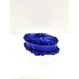 Oval RoseTrinket Box-Cobalt Blue-Fenton Art Glass