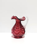 Drapery Pitcher-Cranberry-Fenton Art Glass