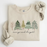 Merry & Bright, Minimalist Christmas Sweatshirt