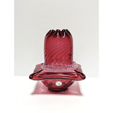 Swirl 3-piece Fairy Light-Cranberry-Fenton Art Glass