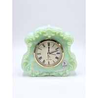 Victorian Clock-Sea Green Satin Iridized-Fenton Art Glass