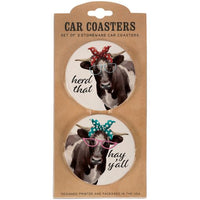 Cow Lingo Car Coaster Set