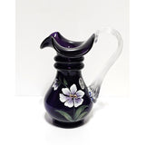 Pitcher-Peonies on Royal Purple-Fenton Art Glass