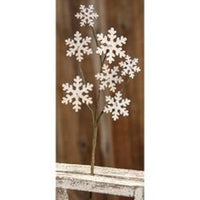 Wooden Snowflake Pick 13"