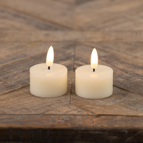 3D Flame Cream Tealight Candle