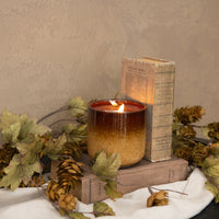 3D Flame Brown & Tan Ceramic Candle 4"