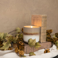 3D Flame Grey Tan & White Ceramic Candle 4"