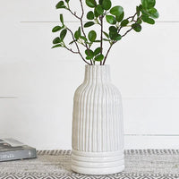 White Stripe Vase 12"