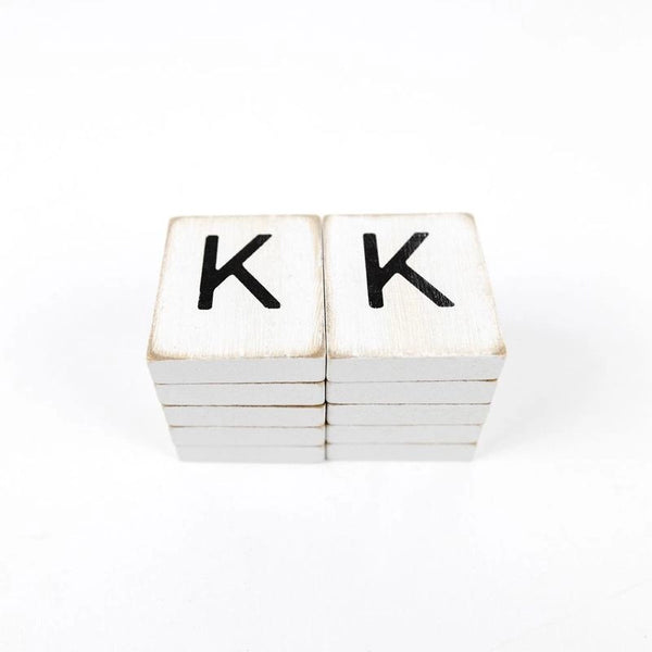 White Letter K Tile