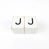 White Letter J Tile