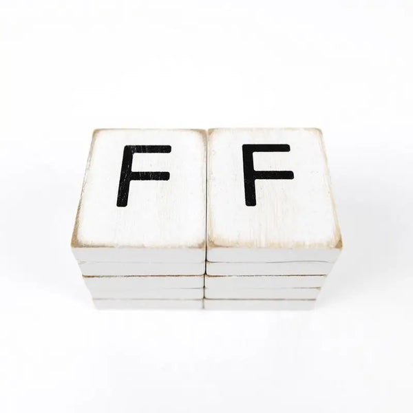 White Letter F Tile