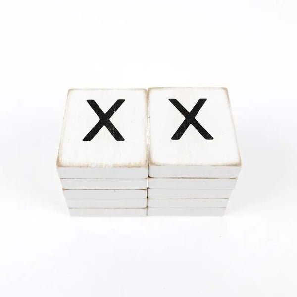 White Letter X Tile