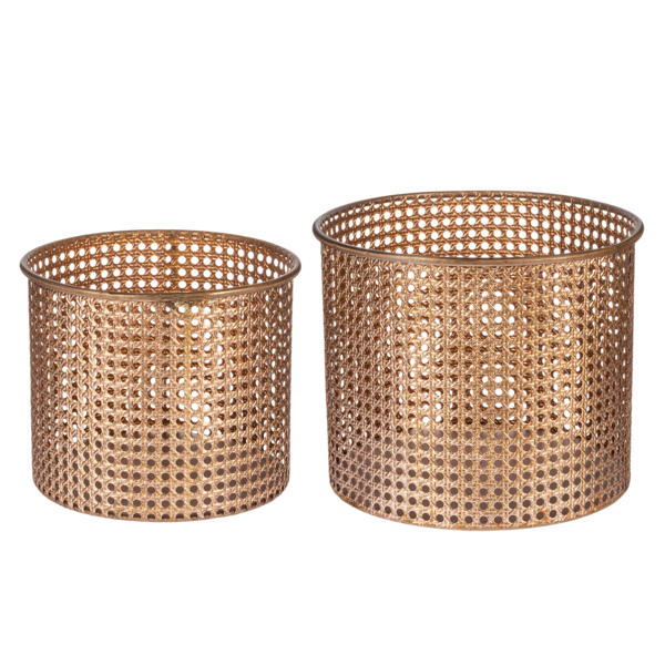 Copper Finish Open Weave Planter